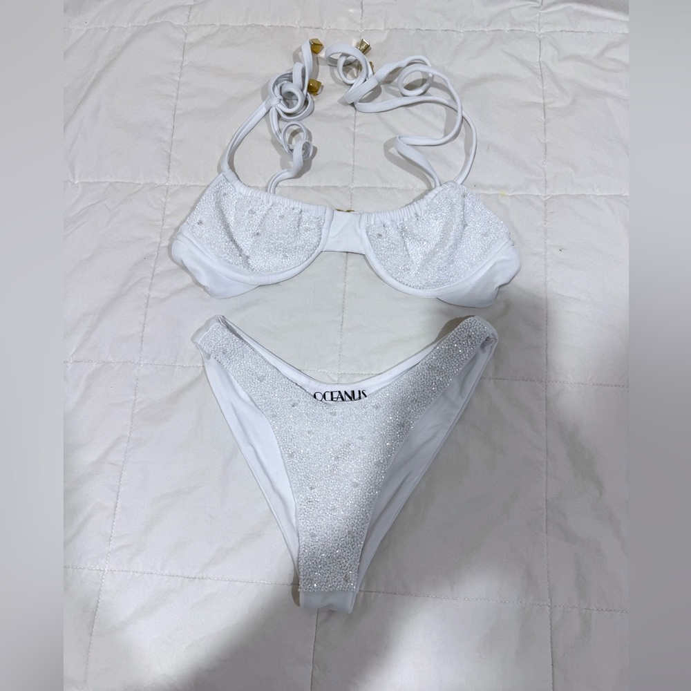 Oceanus White Sparkle Underwire Bikini Set
